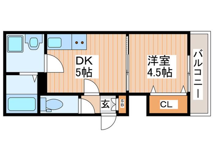イリスコート今福南(1DK/3階)の間取り写真
