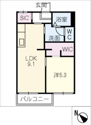 ピースハイツA(1LDK/2階)の間取り写真