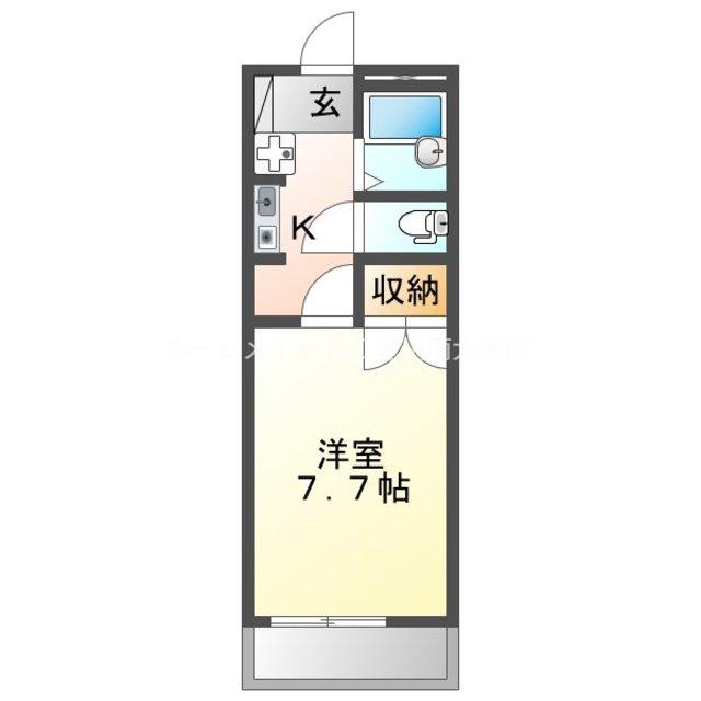 萌黄館 A棟(1K/2階)の間取り写真