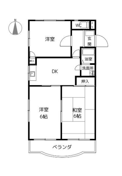 メゾンド栄 I(3DK/2階)の間取り写真