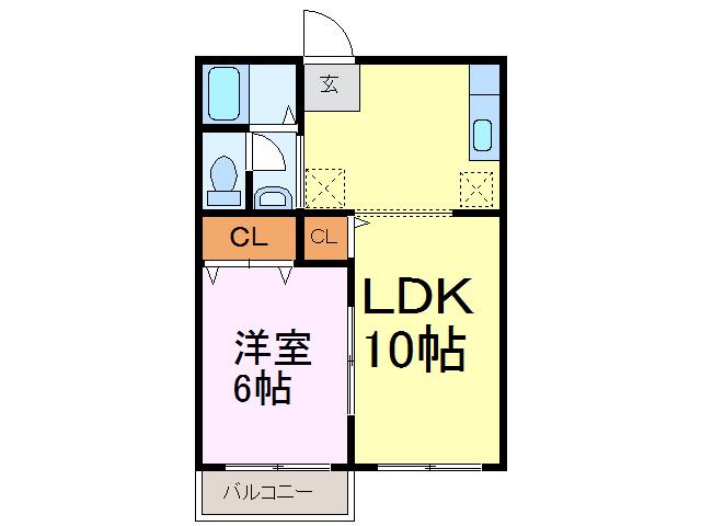 小森谷ハイツPART3(1LDK/1階)の間取り写真
