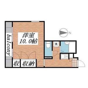 北長尾倶楽部(1K/1階)の間取り写真