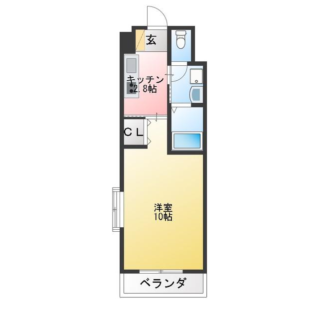 シャルマン(1K/2階)の間取り写真