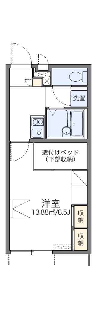 レオパレス神田堀(1K/1階)の間取り写真