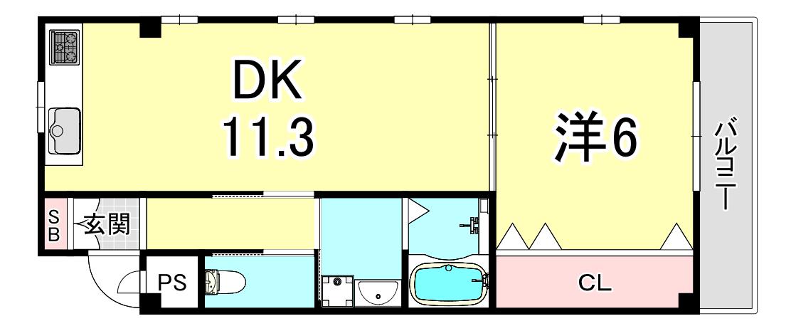 エマーズテラス(1LDK/2階)の間取り写真