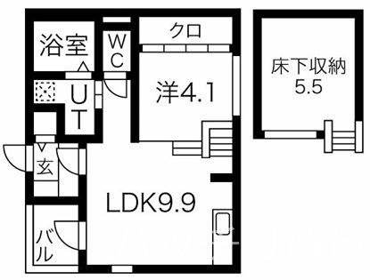 アジュール山王(1LDK/1階)の間取り写真