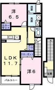 ジーライズ明石大久保(2LDK/2階)の間取り写真