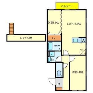 TAKUMI HOUSE(2LDK/2階)の間取り写真