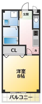 ルシール青葉(1K/2階)の間取り写真