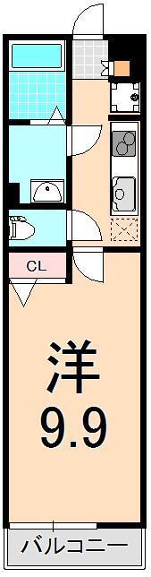 リブリ・イ進II(1K/1階)の間取り写真