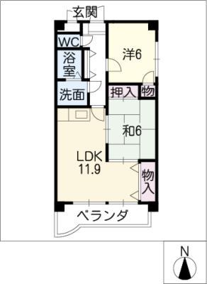 ベルカーサ(2LDK/5階)の間取り写真