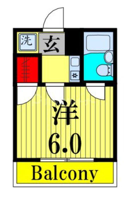 グランスイート東京(1K/3階)の間取り写真