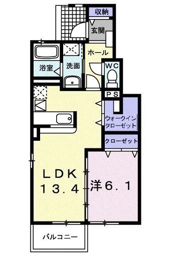 セレッソ参番館(1LDK/1階)の間取り写真