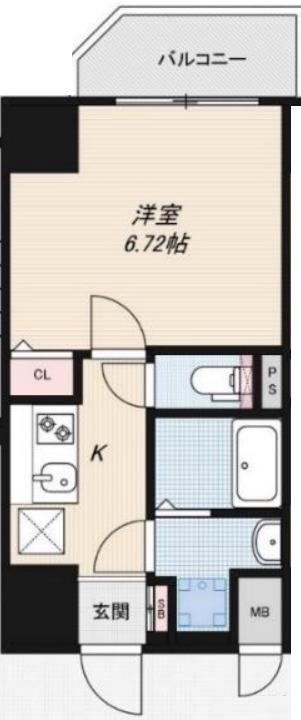 ALZA西本町(1K/6階)の間取り写真