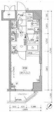 HAYMAN YOKOHAMA -ヘイマン横浜-(1K/5階)の間取り写真