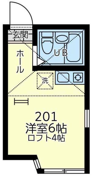 ユナイト高田ランペドゥーサ(ワンルーム/2階)の間取り写真