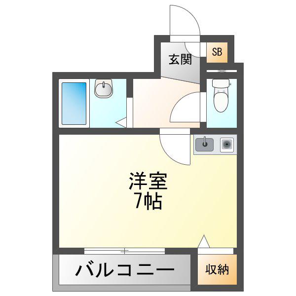 リーバス藤岡(ワンルーム/2階)の間取り写真