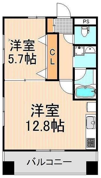 グランドアルビオン(1LDK/5階)の間取り写真