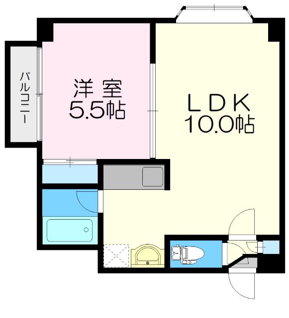ふれんど3(1LDK/3階)の間取り写真