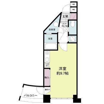 フォレステージュ江坂垂水町(ワンルーム/2階)の間取り写真
