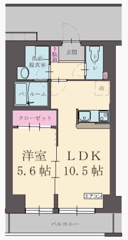 エイトバード東静岡(1LDK/2階)の間取り写真