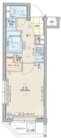 パティーナ馬込(1K/2階)の間取り写真