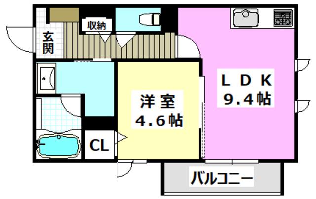 シャーメゾン WELINA(1LDK/2階)の間取り写真