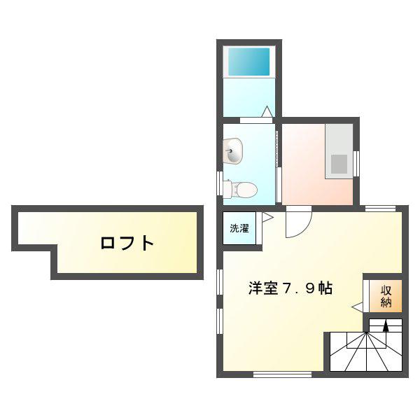 ボンヌシャンス(1K/2階)の間取り写真