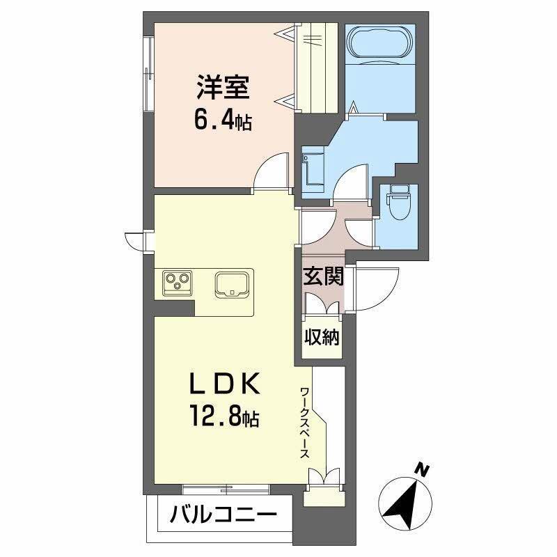 シャーメゾン関屋(1LDK/1階)の間取り写真