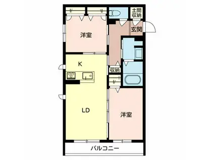 シャーメゾン塚西(2LDK/2階)の間取り写真