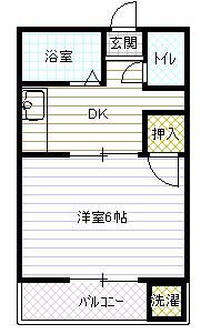 メゾン高尾田(1K/4階)の間取り写真