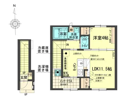 レジデンス山田(1LDK/2階)の間取り写真
