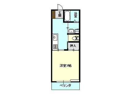 パークハウス子安(1K/1階)の間取り写真