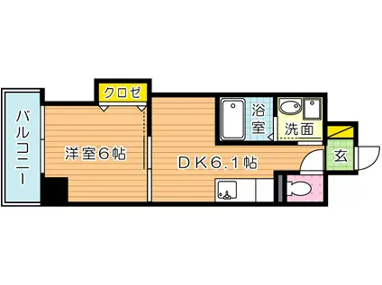 THE SQUARE SUITE RESIDENCEザ・スクエア・ス(1DK/4階)の間取り写真