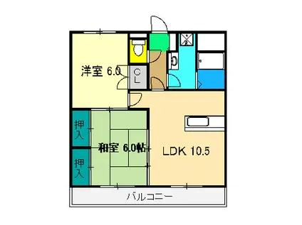 セゾンSAKAMOTOIII(2LDK/1階)の間取り写真