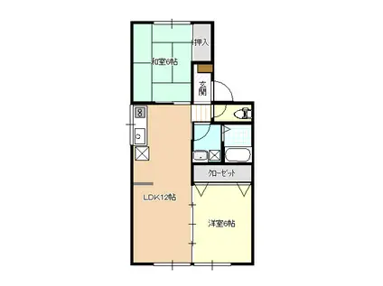 メゾンリサーラ(2LDK/2階)の間取り写真