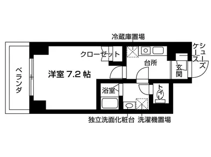 EAU DE VIE江古田(1K/6階)の間取り写真