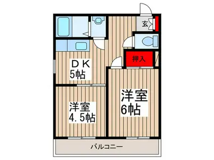 エクセル戸田(2DK/2階)の間取り写真