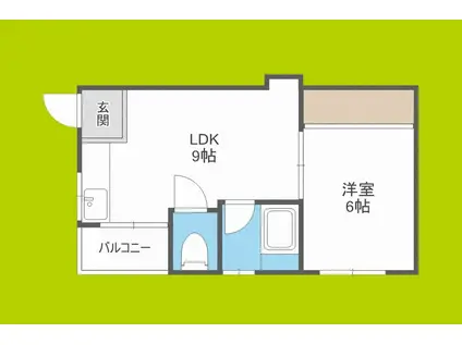吉田ビル(1LDK/4階)の間取り写真