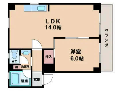 南賀マンション(1LDK/3階)の間取り写真