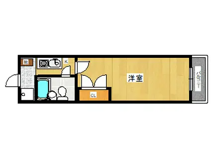 カントリーレジデンス草津(1K/3階)の間取り写真