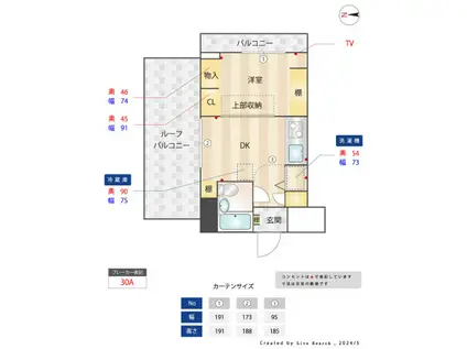 コムーネ八王子・片倉(1DK/6階)の間取り写真