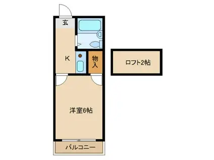 K′SII(1K/1階)の間取り写真