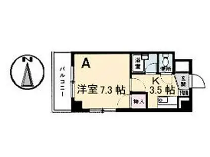 ファミーユ倉田(1K/4階)の間取り写真