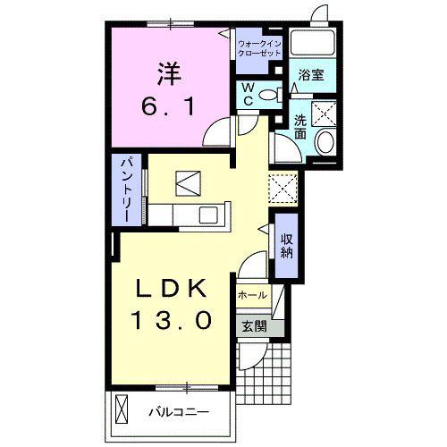 ブエナ ローザ(1LDK/1階)の間取り写真