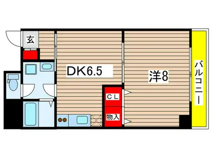 オーキッドレジデンス千葉中央(1DK/4階)の間取り写真