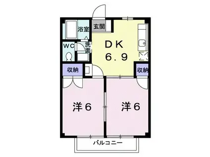 コーポきらら(2DK/2階)の間取り写真