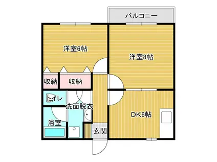 グランメゾン花かいどう 新潟市東区空港西1丁目4-7(2DK/1階)の間取り写真