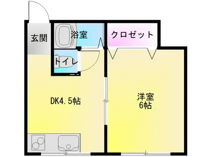 杉田荘(1DK/1階)の間取り写真