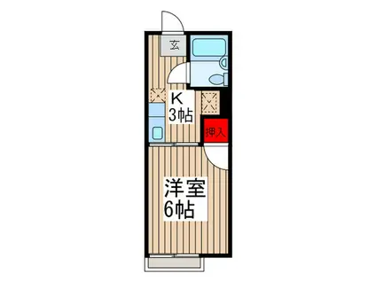 中浦和パークハイツ(1K/2階)の間取り写真